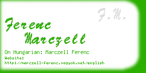 ferenc marczell business card